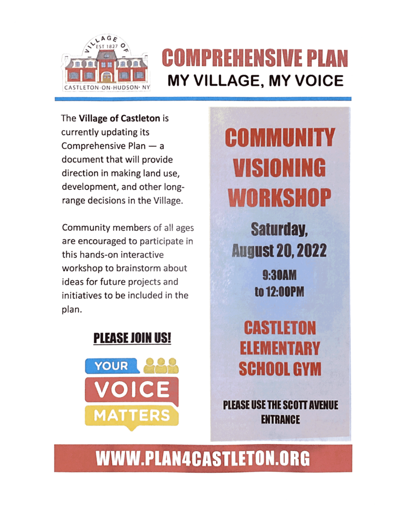 COMMUNITY VISIONING WORKSHOP 8/20/22